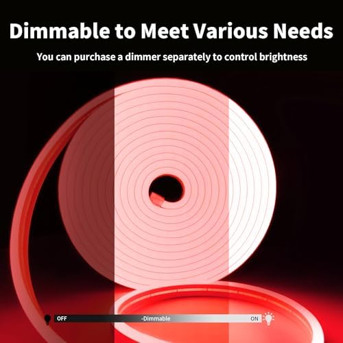 iNextStation Red LED Light Strip 16.4FT Neon Rope Lights (with DC12V Plug) - Image 4