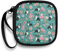 Dogs and Flower Portable Headphone Carrying Bag Cell Phone Accessories Storage Bag with Handle for Earphone,Flash Drive,Charging Cable, Key Wall Charger by Unknown