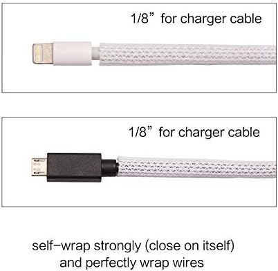 Alex Tech 25ft - 1/8 inch Cord Protector Wire Loom Tubing Cable Sleeve Split Sleeving for USB Cable Power Cord Audio Video Cable - Protect Cat from Chewing Cords - White - Image 3