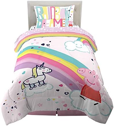 Franco Kids Bedding Super Soft Comforter and Sheet Set, 4 Piece Twin Size, Peppa Pig by Franco
