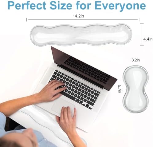 Gel Keyboard Wrist Rest Set - Ergonomic Computer Desk Pad for Typing Pain Relief, Cute Silicone Cushion for Support Hand & Arm, Comfortable Wrist Rest for Gaming Laptop Office & Home Accessories - Image 6