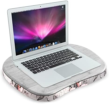 Lap Laptop Desk - Portable Lap Desk with Pillow Cushion, Fits up to 15.6 inch Laptop for Home Office Students Use as Computer Laptop Stand, Book Tablet(1-Light Grey) - Image 2