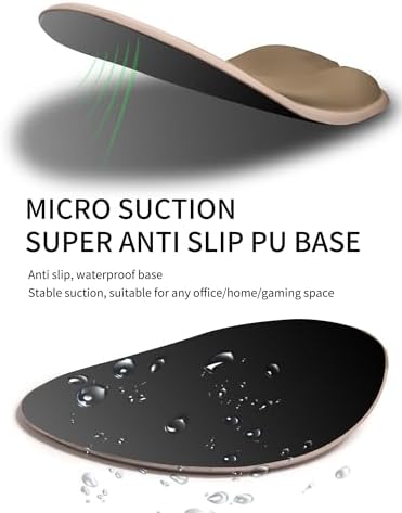 Palm-Rest and Wrist-Hugging Mouse Pad Wrist Rest, Ergonomic Wrist Support with Curve Fitting Cushioned Memory Foam for Carpal Tunnel Pain Relief, 9.9 x 8.3 Inch, Mocha Sand - Image 6