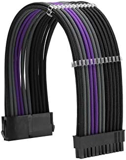 Formulamod PSU Cable Extension Kit 18AWG Sleeved, 24 Pin ATX + 8 Pin EPS + Dual 8 Pin PCI-E, Custom PC Cable Extensions with Combs for Clean Cable Management & Gaming PC Build (Black Gray Purple) - Image 3