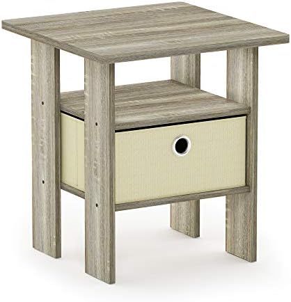 Furinno ANDREY Square Side Table, End Table, Night Stand, Sonoma Oak - Image 5