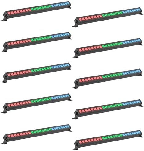 Led Stage Lights Bar,72W 24LEDs RGB Dj Strobe Party Lights Bar 3 in 1 Wall Washer Light Indoor with DMX Control AutoPlay Sound Activated Color Changing for Church Christmas Wedding Dance (10) by Warmdance