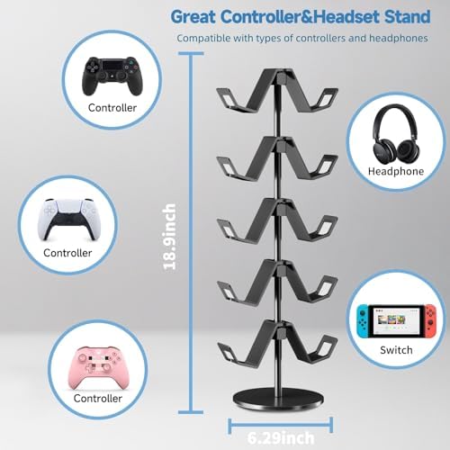 Controller Stand,5 Tier Headphone Holder for Classroom - Image 3