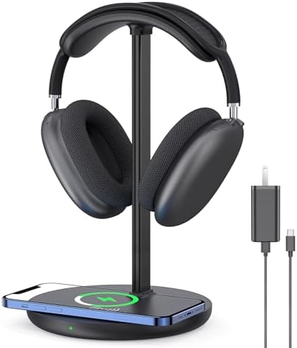 Hiwe Headphone Stand with Wireless Charger, Headset Holder for Desktop by HIWE