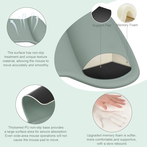MOSISO Wrist Rest Support for Mouse Pad & Keyboard Set, Antique Green - Image 2