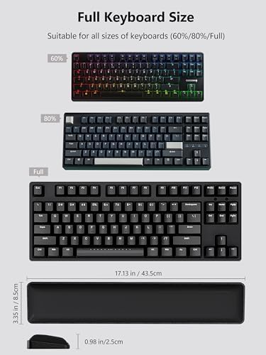 Cooling Gel Keyboard Wrist Rest, Ergonomic 17.13” Full-Size Wrist Support | Relieve Pain, Prevent Injuries, Smooth & Soft Keyboard Non-Slip Palm Rest for Long Hours of Work, Gaming, Studying, Typing - Image 5