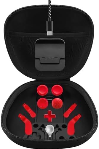 Complete Component Pack for Xbox Elite Controller Series 2 - Accessories Includes 1 Controller Carrying Case, 1 Charging Dock, 4 Thumbsticks, 4 Paddles, 1 Adjustment Tool and 1 Charging Cable(RED) by BSUZUN