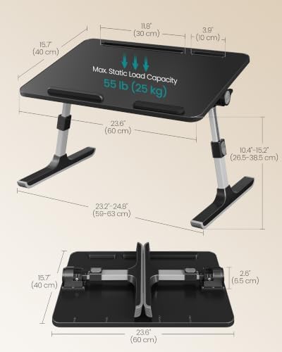 SONGMICS Bed Laptop Desk, Adjustable, 8 Heights, 23.6 x 15.7 Inches - Image 5