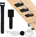80 Pack Cable Management Kit, Adjustable Hook and Loop Cable Ties, Heavy Duty Detachable Cable Straps and Self Adhesive Hooks, Reusable Cord Holder, Cable Hider for Desk/TV/Home Office, Black by Unknown