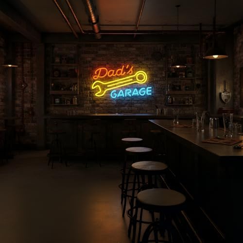 Dad's Garage Neon Sign for Garage Workshop Man Cave Wall Decor - Image 5