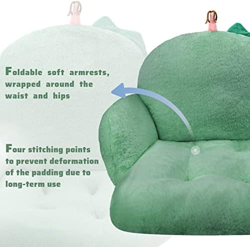 Green Chair Cushion, Dorm Chair Cushion, Gaming Chair Seat Cushion | Cute soft chair pad for gaming and office desks, 17 x 16.5 in, for Adults, Bedroom Playroom Dining Living Room Decor - Image 5