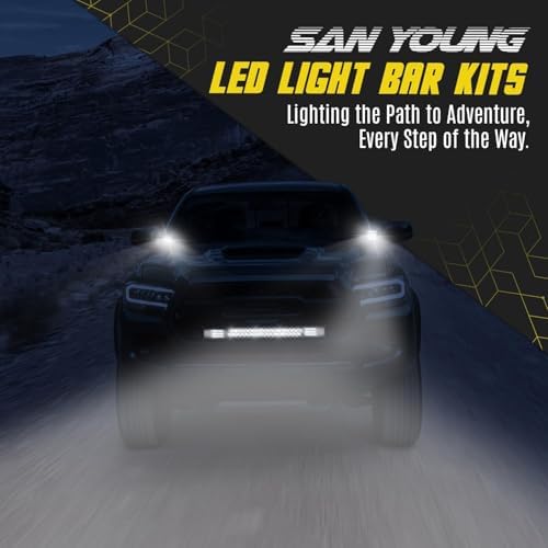 LED Light Bar Kit for Truck, (2) 26 Inch Slim LED Light Bars, (4) 4 Inch LED Lights Pods, (2) 12V 24V Wiring Harness Off-Road Driving Lights for Pickup Golf Cart SUV ATV UTV 4x4 Van Camper - Image 3