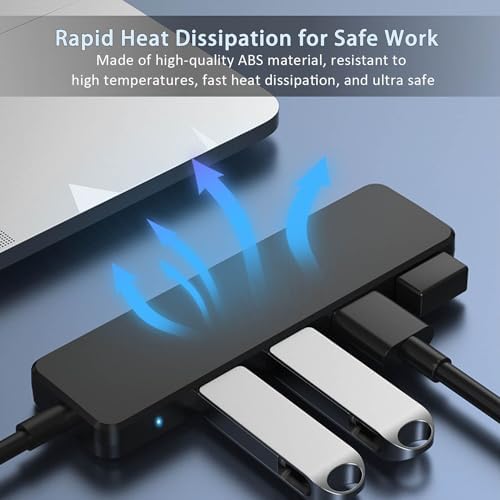 USB 3.0 Hub, VIENON USB Hub with 4 USB 3.0 Female Ports, USB Splitter USB Extender for PC, Laptop, Flash Drive, HDD, Console, Printer, Camera,Keyborad, Mouse-2ft - Image 7