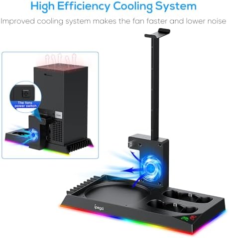 RGB Charging Stand with Cooling Fan for Xbox Series X Console & Controller - Image 6