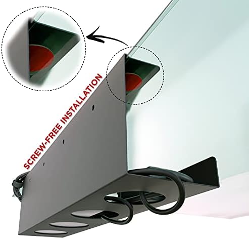 Under Desk Cable Management Tray - No Drill Organizer for Glass Desk. Perfect Standing Cable Management Rack (Black Wire Tray - Single 17'') - Image 3