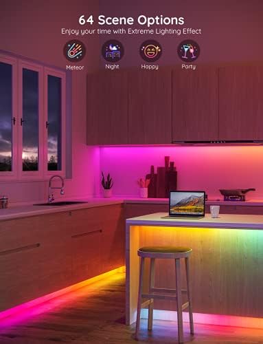 Govee 65.6ft RGBIC LED Strip Lights, Smart App Control Light for Bedroom - Image 3