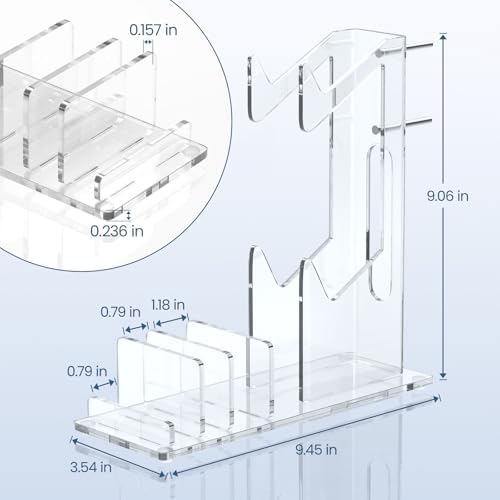 Kzlaonef Acrylic Game Console Shelf for PS5/Xbox/Switch | Desk Organizer with Headset & Controller Holder | Modern Gaming Accessory Storage - Image 6