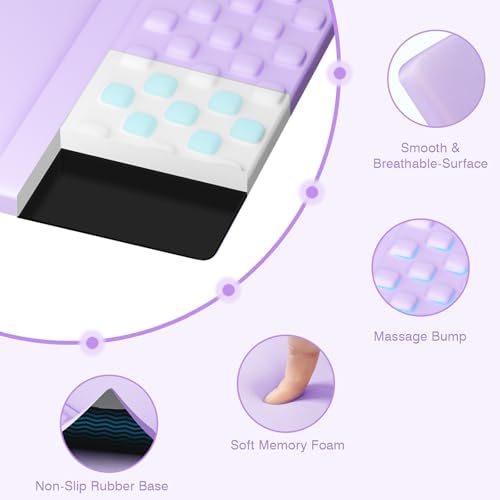 Ospelelf Keyboard Wrist Rest Stand Pad and Ergonomic Mouse Pad Set with Large Mousepad, Memory Foam Comfort, Premium Office Desk Accessories for Pain Relief, Purple - Image 3