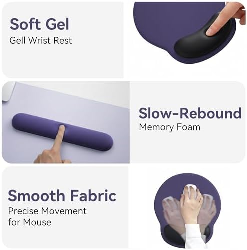 Mouse Pad with Keyboard Wrist Rest,Ergonomic Mousepad Support Set - Image 6