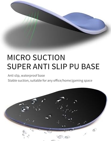 Palm-Rest and Wrist-Hugging Mouse Pad Wrist Rest, Ergonomic Wrist Support with Curve Fitting Cushioned Memory Foam for Carpal Tunnel Pain Relief, 9.9 x 8.3 Inch, Purple Ombre - Image 6