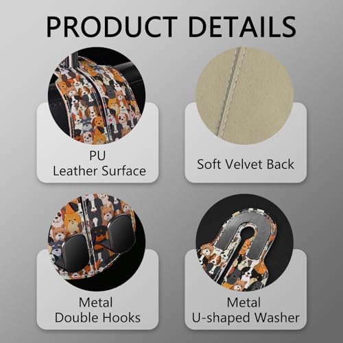 Blusabaca 2PCS Car Seat Headrest Hooks, Purses Bags Holder, Cute Dogs Puppy - Image 4
