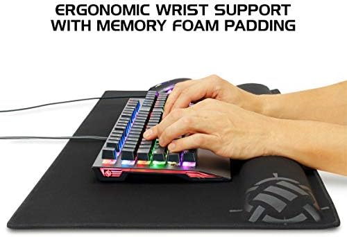 ENHANCE XXL Large Mouse Pad for Desk with 2XL Ergonomic Memory Foam Wrist Rest Support (31.5 x 13.78 x 1 inches) - Desk Pad with Anti-Fray Stitching & Soft Cushion Mat Surface, Designed in the U.S. - Image 5