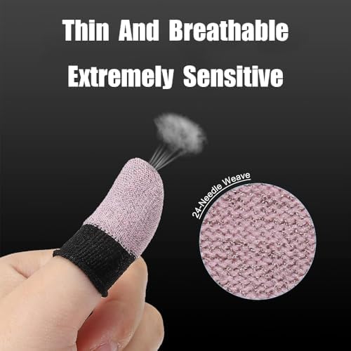 Finger Sleeves for Gaming,6 Pack Gaming Finger Sleeves,Black Thumb Sleeve for Mobile Gaming,Compatible with All Touchscreen Devices Smooth Feel Anti-Sweat Extremely Thin - Image 5
