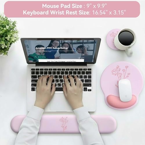 Mouse Pad with Keyboard Wrist Rest,Ergonomic Mousepad Support Set - Image 4