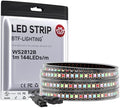 BTF-LIGHTING WS2812B IC RGB LED Strip,UL Listed,Pure Gold Wires,DC5V 3.28FT 144LED 5050SMD,Individually Addressable,Flexible for DIY Chasing Full Color Project,IP67(No Adapter or Controller) by BTF-LIGHTING