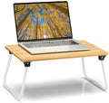 Ruxury Foldable Lap Desk Laptop Stand Bed Desk Table Tray, Breakfast Serving Tray, Portable & Lightweight Mini Table, Lap Tablet Desk for Sofa Couch Floor - Wood by Ruxury