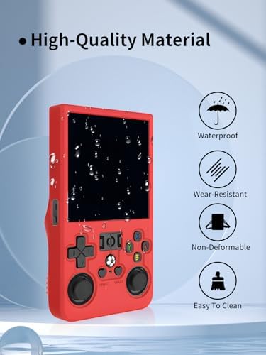 Case for R36MAX Retro Handheld Game Console, Sillence Material,Shock-Absorbing and Anti Drop Protection Soft Shell,RED. - Image 3