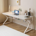 OSCHF 55-Inch Extra Long Desk with Storage Shelf, Warm White by OSCHF