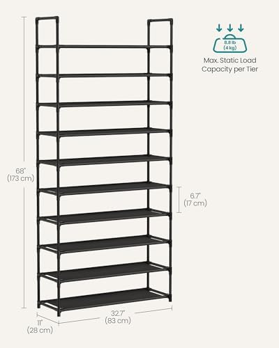 SONGMICS Shoe Rack, 10-Tier Shoe Shelf, Shoe Storage Organizer - Image 2