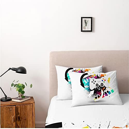 3D Print Gamepad Duvet Cover Set Gaming Comforter Covers and Pillowcases King Size Black Color Bed Set Gamer Beddings Boy Kid Bedroom Decorations… - Image 2