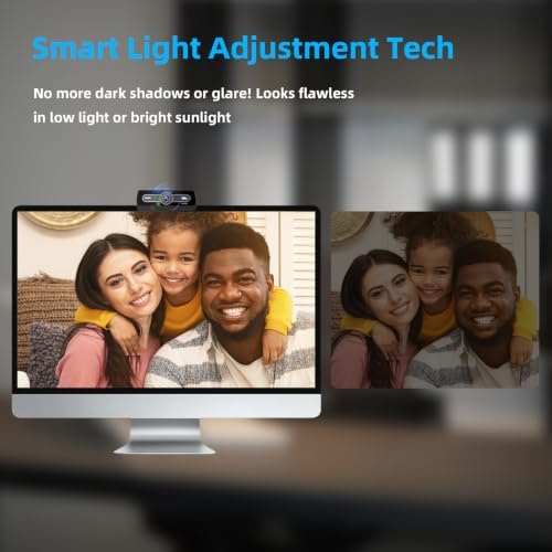 1080P Webcam with Microphone, Full HD Streaming Camera, Noise Cancelling, Auto Light Adjustment, USB Plug-and-Play Computer Camera, for Desktop PC or Laptop - Image 4