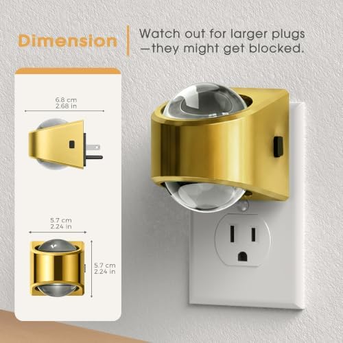 Briignite Projector Night Light, Rotating Gold Night Lights Plug into Wall - Image 5