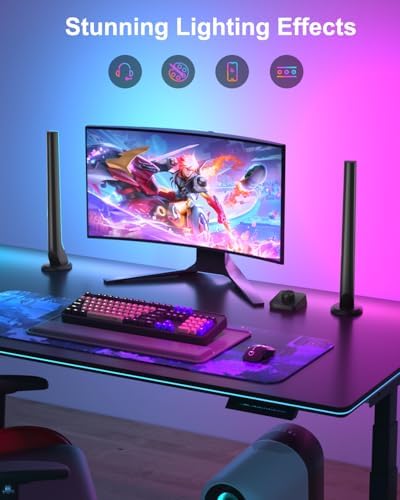 Gaming Light Bars with Dial Controller, Smart Gaming LED Lights RGB Light Bars Compatible with Alexa and Google Assistant, TV LED Backlight App Control Music Sync for Gaming Room Bedroom Decor Gifts - Image 3