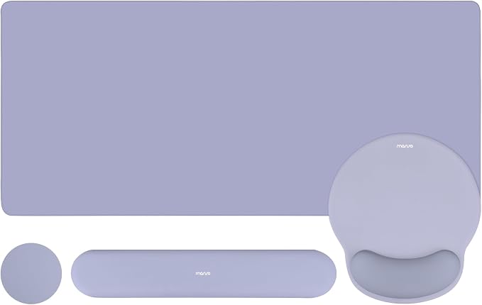 MOSISO Wrist Rest for Mouse Pad Set, Large Gaming Deskpad, Lavender Gray by MOSISO