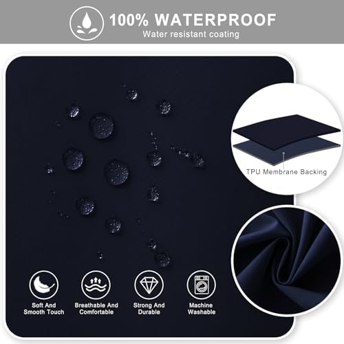 Gaming Chair Cover Game Chair Cover for Reclining Rotating Chair,Navy Blue | Waterproof, Cat Scratch Proof, Stretch with Amrest, Breathable, Anti-Scratch, Pet-Resistant, For Big Tall High Back Chairs - Image 4