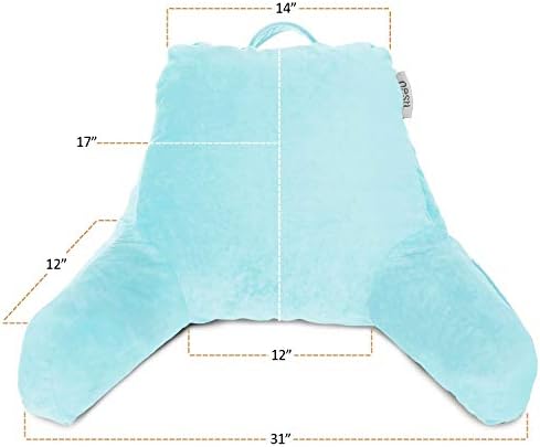 Nestl Reading Pillow with Shredded Memory Foam, Designed for Sitting Up in Bed and Couch, Back and Arms Adjustable Support for Adult & Teens Backrest Pillows for Reading with Washable Cover Light Blue - Image 6