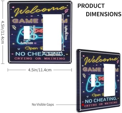 Decorative Outlet Covers Welcome to the Game Room Sign 2-Gang Combo Light Switch Cover Plate Single Toggle/Rocker Wall Plate Plug Switch Plate Covers for Bedroom Decor - Image 4
