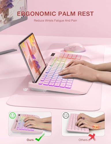 SABLUTE Wireless Keyboard and Mouse Combo, 9 Backlit Effects, RGB, 2.4GHz - Image 3