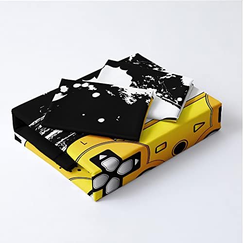 3D Print Yellow Gamepad Duvet Cover Set Gaming Comforter Covers and Pillowcases King Size Black Background Color Bed Set Gamer Beddings Boy Kid Bedroom Decorations - Image 3