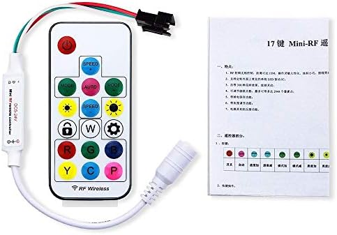 ALITOVE WS2812B WS2811 Addressable LED Controller RF Remote Wireless Mini Controller 5~24V DC for WS2812 WS2811 Dream Color Rainbow RGB LED Pixel Strip Panel Light, 3pin JST Connector 200 Color Modes - Image 7