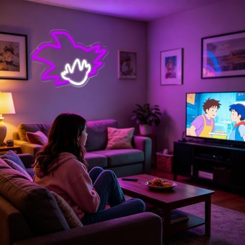 GALLIA Anime Theme Cartoon LED Neon Sign for Wall Decor, Dimmable Anime Light Up Display, Kids Bedroom Game Room Decoration, (Dragon Gohan) - Image 4