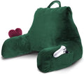 Nestl Reading Pillow for Bed, Back Pillow for Sitting Up in Bed, Dark Green | 14” Backrest Pillow for Teens & Kids, Adjustable Support, Shredded Memory Foam Fill, OEKO-TEX, Use for Couch, Sofa, and Floor by Nestl